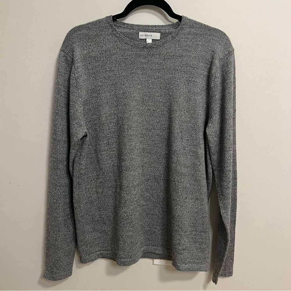 Mens Gray Long Sleeve Sweater